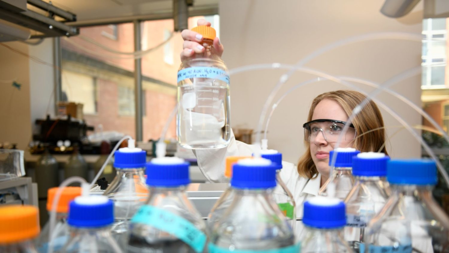 Kaylie Kirkwood in the lab
