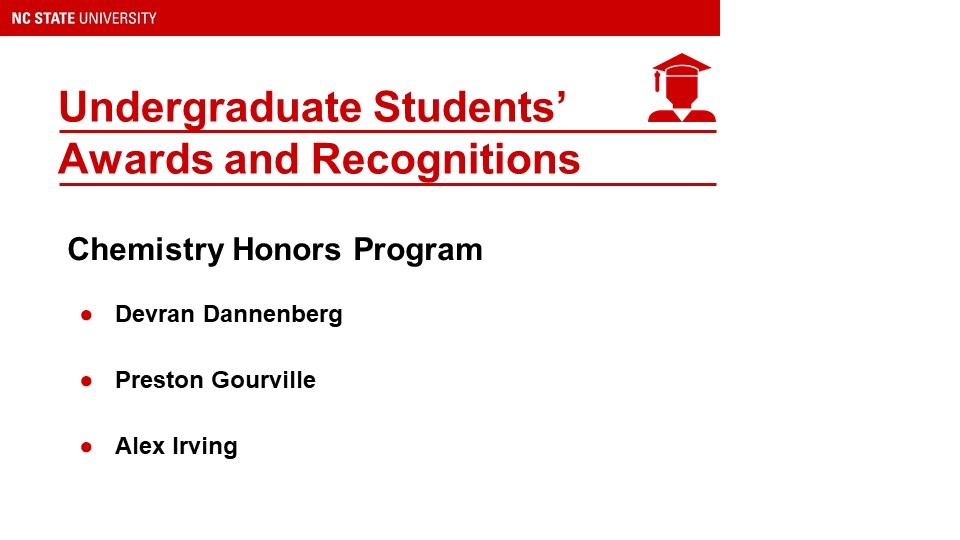List of Undergraduate Students Awards and Recognitions