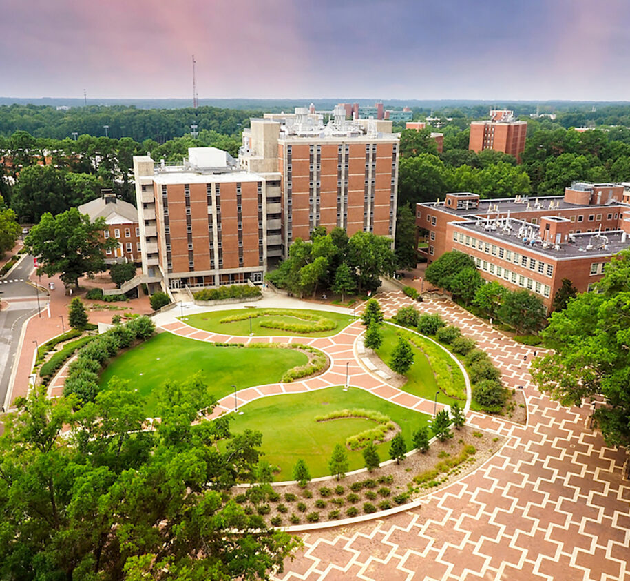 The brickyard, seen from DH Hill library. Photo by Marc Hall