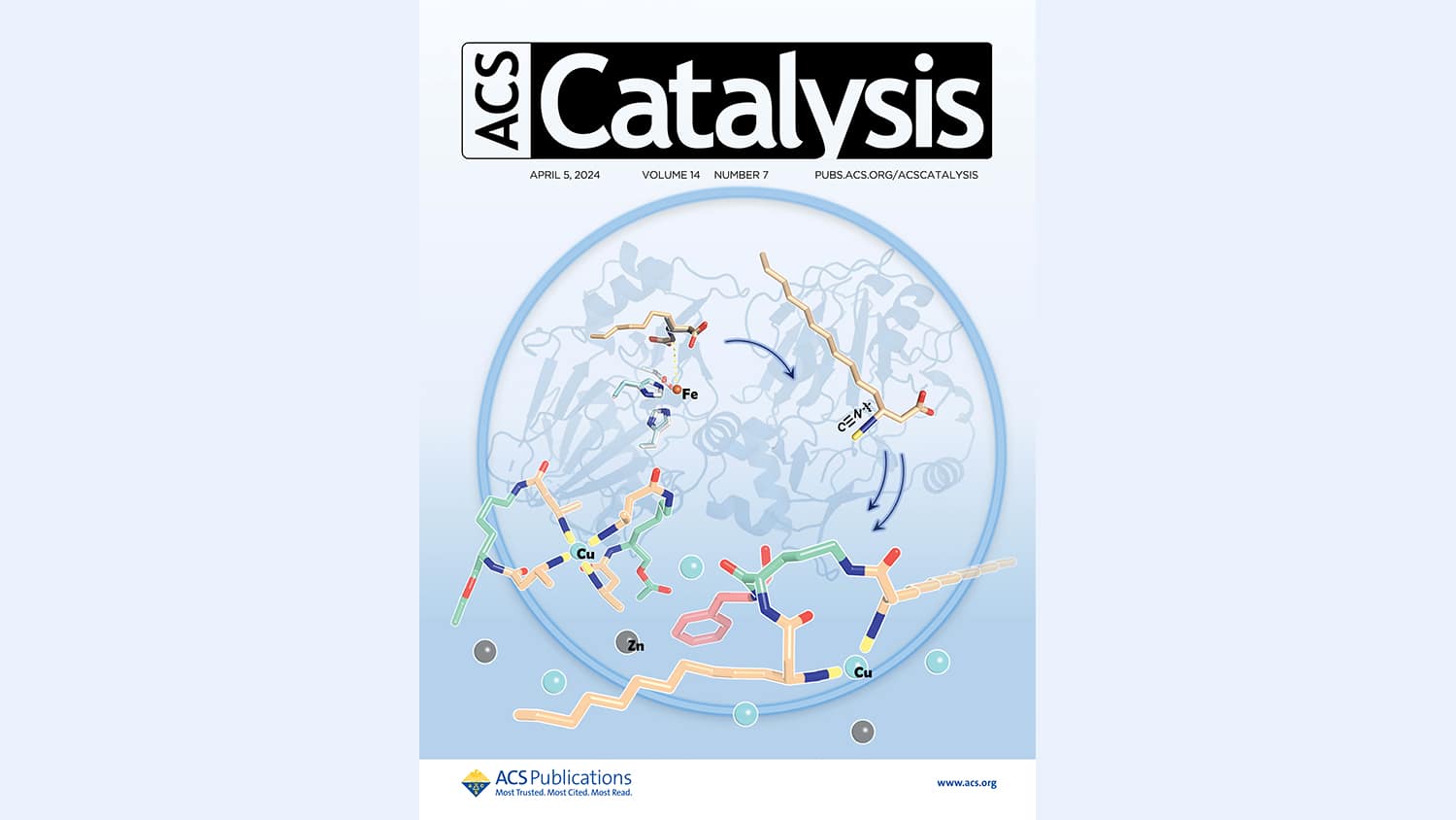 A journal cover by Chang and collaborators selected as supplementary journal cover at ACS catalysis