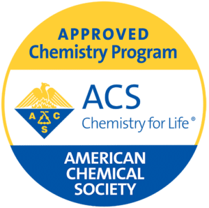 The ACS approved chemistry program logo