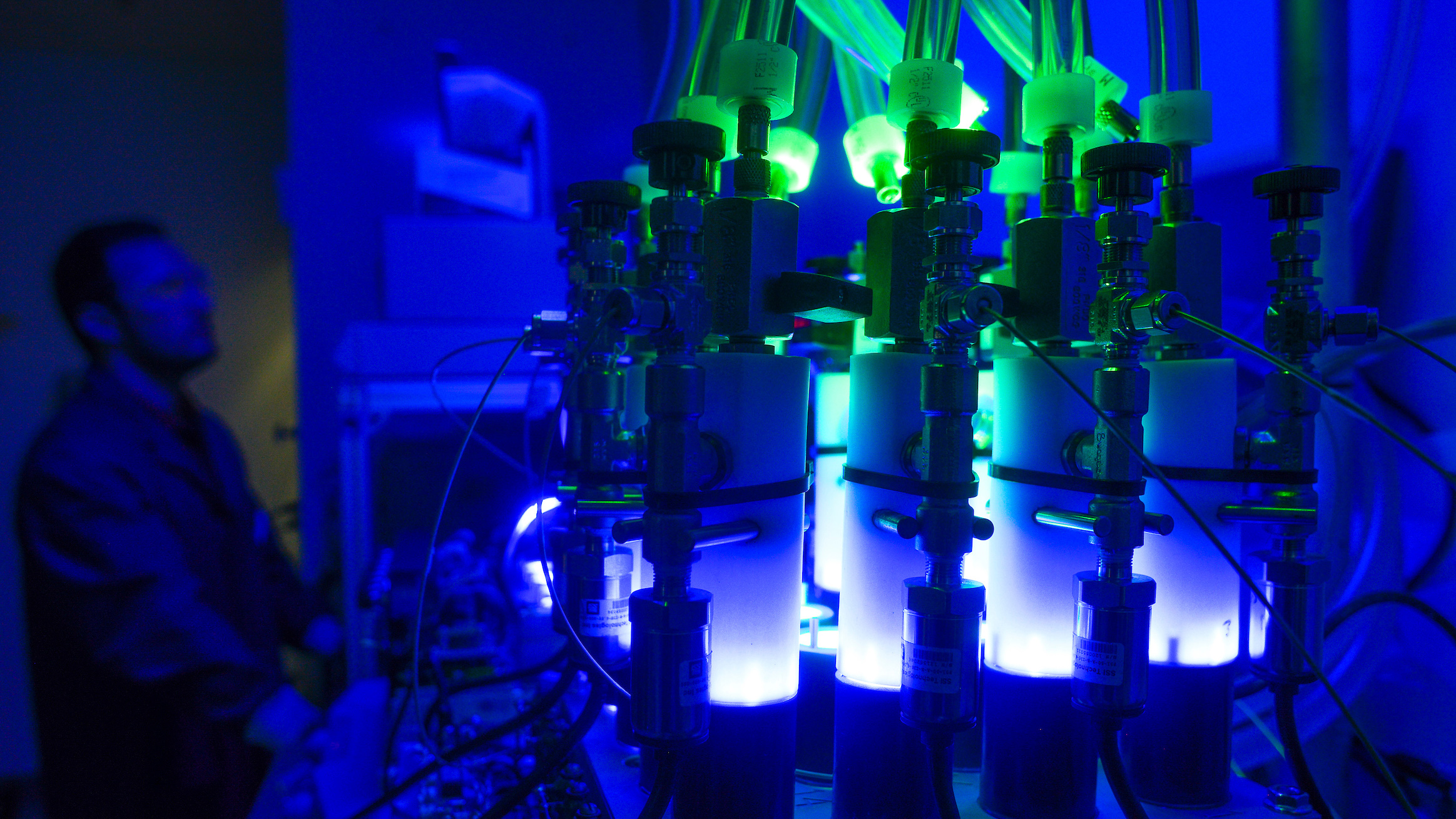 Students work in the chemistry lab of Felix (Phil) Castellano